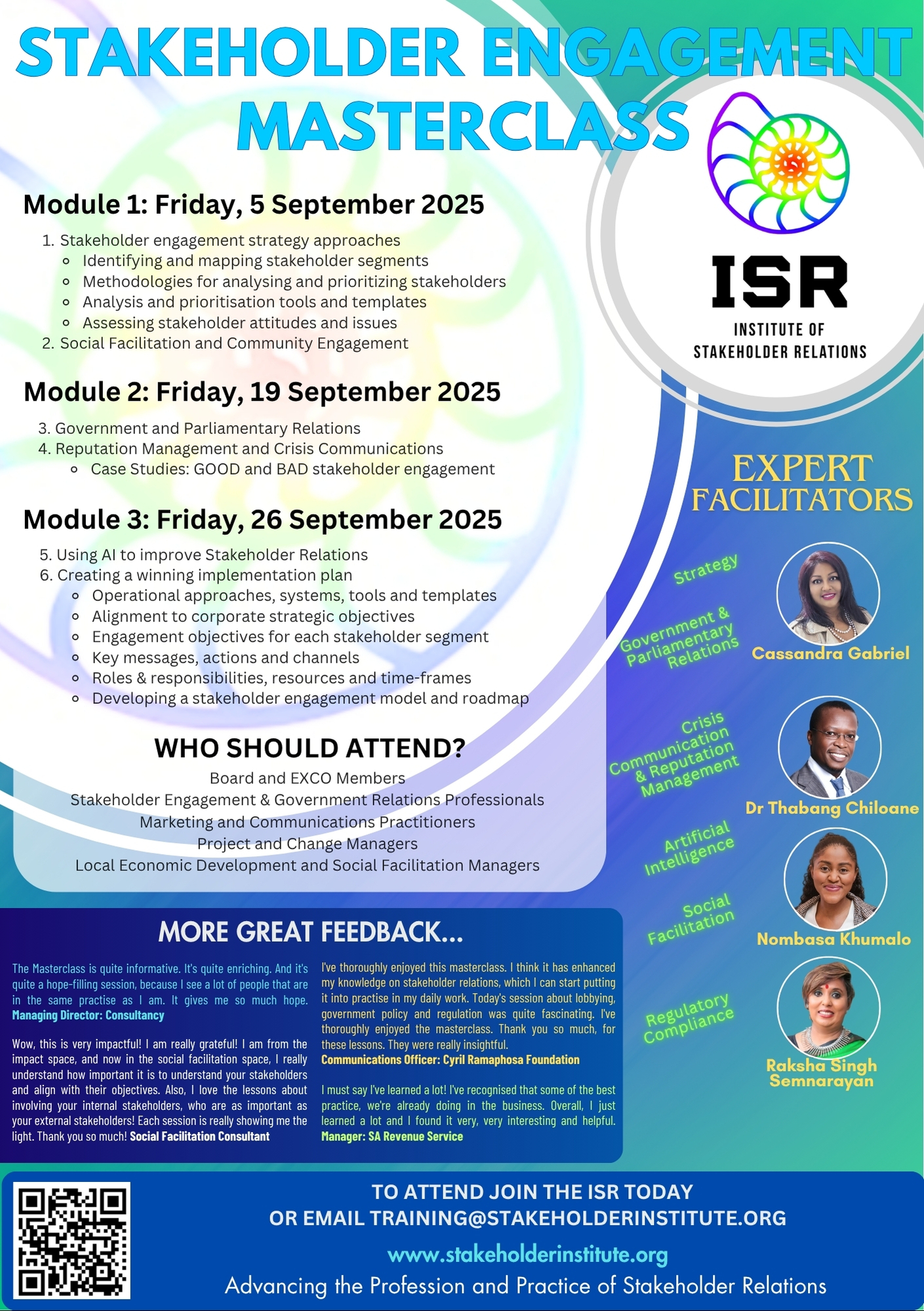 ISR-STAKEHOLDER-ENGAGEMENT-MASTERCLASS-BROCHURE SEP 2025 Page 2