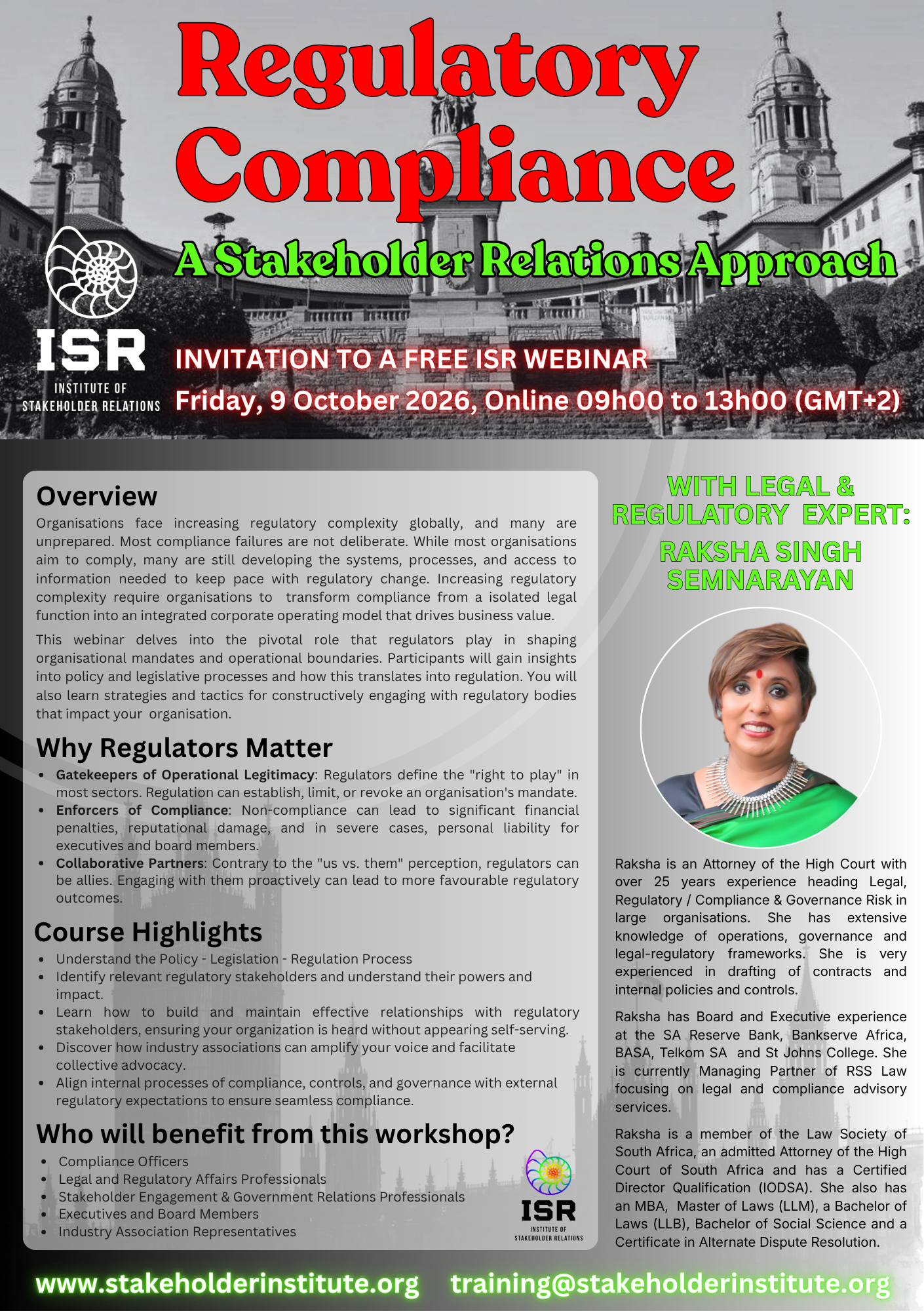 REGULATORY COMPLIANCE – A Stakeholder Relations Approach brochure 01